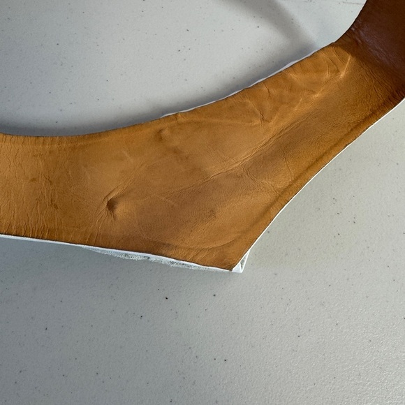 Vintage 80s Stefanie Kushner White Leather Belt Jeweled Feather Buckle Size S - Picture 10 of 16